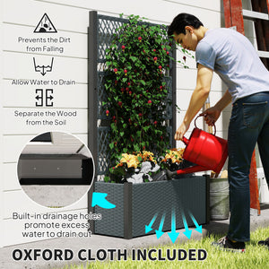 Wicker Outdoor Planter with Trellis, 58" Standing Garden Bed with Liner – view 5