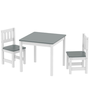 Qaba Kids Table and Chairs Set, Toddler Table and 2 Chair Set for Activity, Art, Craft, Reading, Learning