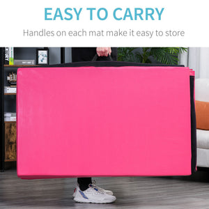 Soozier 4'x10'x2" Folding Gymnastics Tumbling Mat, Exercise Mat with Carrying Handles for Yoga, MMA, Martial Arts, Dark