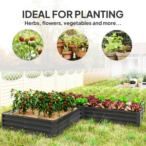 Steel Raised Garden Bed, Set of 5 Large Box Planters for Outdoor Plants Vegetables Flowers Herbs, 8x8x1ft – view 12