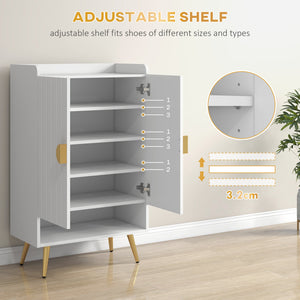 Entryway Shoe Storage Cabinet, Narrow Shoe Cabinet with Adjustable Shelves and Open Shelf for 15 Pairs of – view 18