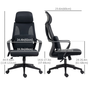 Office Chair High Back, Ergonomic Mesh Computer Chair Executive Task Chair with Massage Lumbar Support & Headrest Rocking
