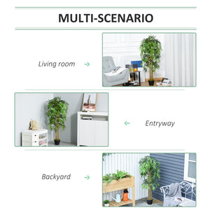 Set of 2 5FT Artificial Tree Bamboo Tree Fake Plants in Pot for Home Office Living Room Decor, Green