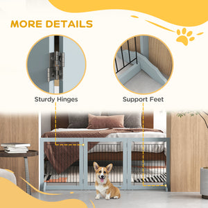 Freestanding Pet Gate, Folding Dog Gate with 2 Support Feet, 24" High, 3 Panels, for Small Dogs – view 12