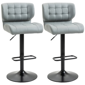 Swivel PU Leather Barstools Set of 2 Adjustable Bar Stools with Footrest Back for Kitchen Counter Dining – view 8