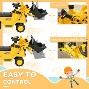 Ride-On Toy Bulldozer with Bucket Horn Steering Wheel Storage Toddlers for 18-48 Months, Yellow