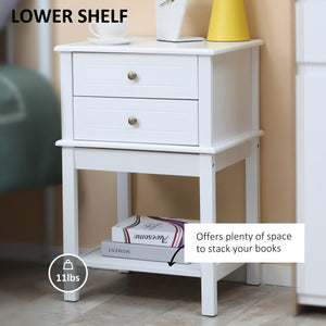 Modern Sofa Side Table, Accent End Table with Drawers and Storage Shelf – view 11