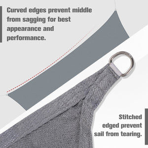 10ft x10ft Square Canopy Sun Sail Shade Garden Cover UV Protector Outdoor Patio Lawn Shelter with Carrying Bag Grey