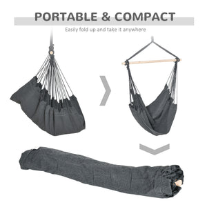 Hammock Chair Swing Hanging Macrame Chair Cotton w/ Two Soft Seat Cushions – view 5