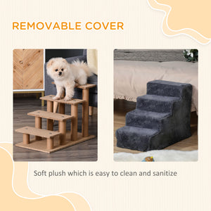 4-Step Dog Ramp for Sofa, Bed, and Couch, with Removable Cover, Light Grey – view 18