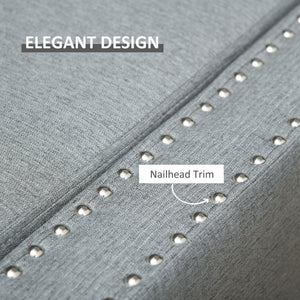 Upholstered Flip Top Storage Bench Fabric Ottoman for Bedroom, Living room, Dark Grey – view 12
