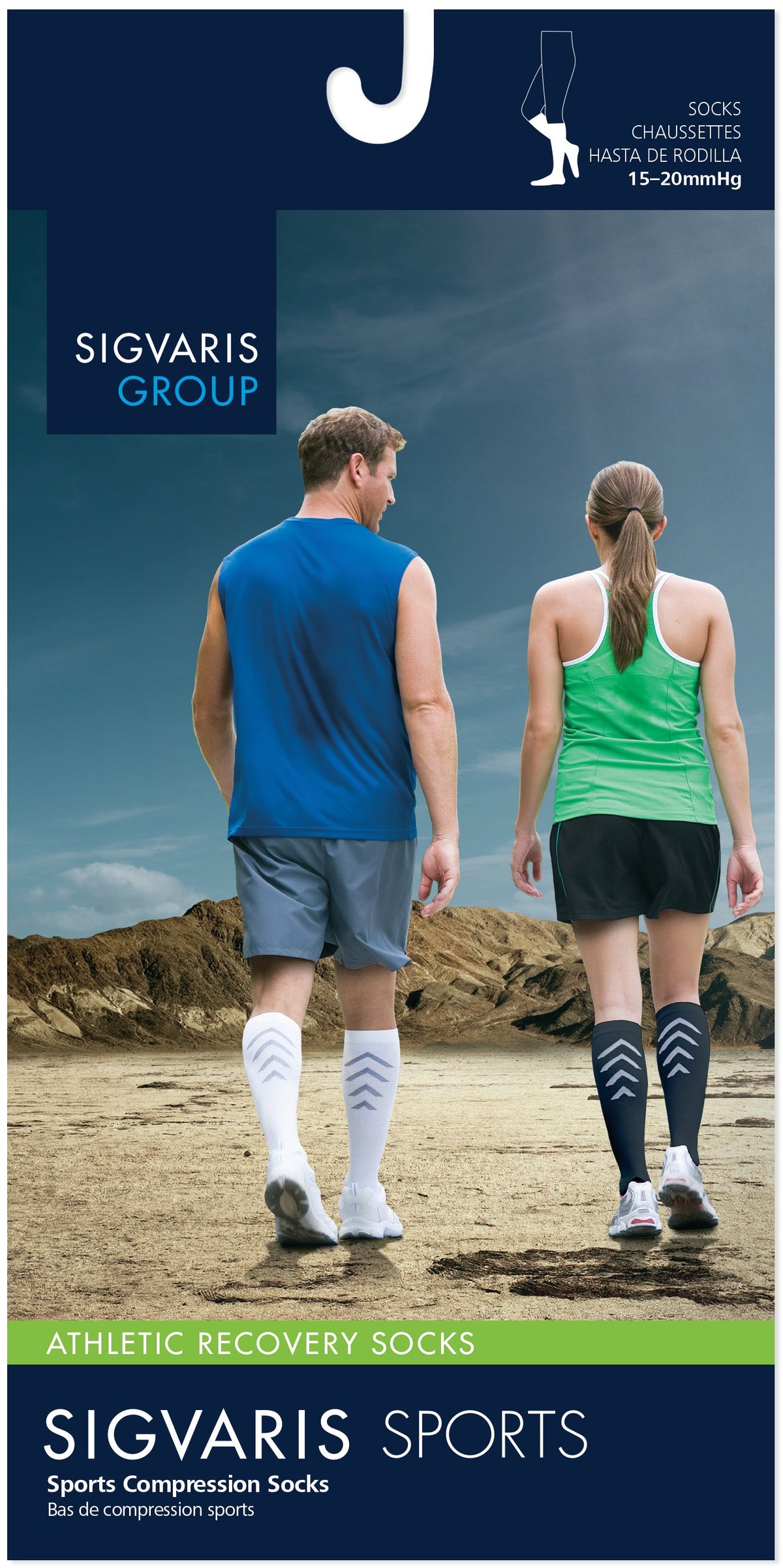 Sigvaris Athletic Recovery 15-20 mmHg Knee High Closed Toe for Men