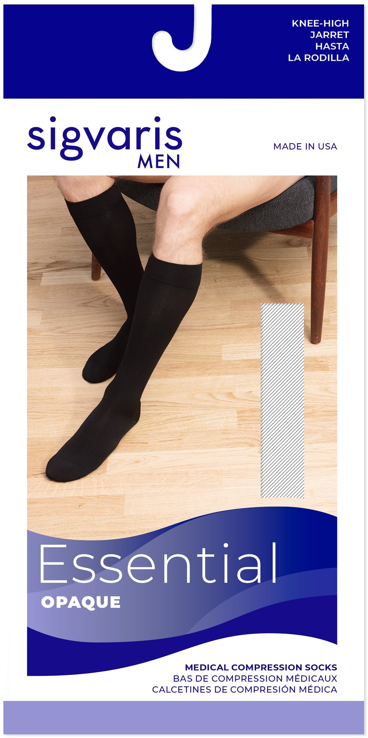 Sigvaris Essential Opaque 20-30 mmHg Knee High Closed Toe for Men