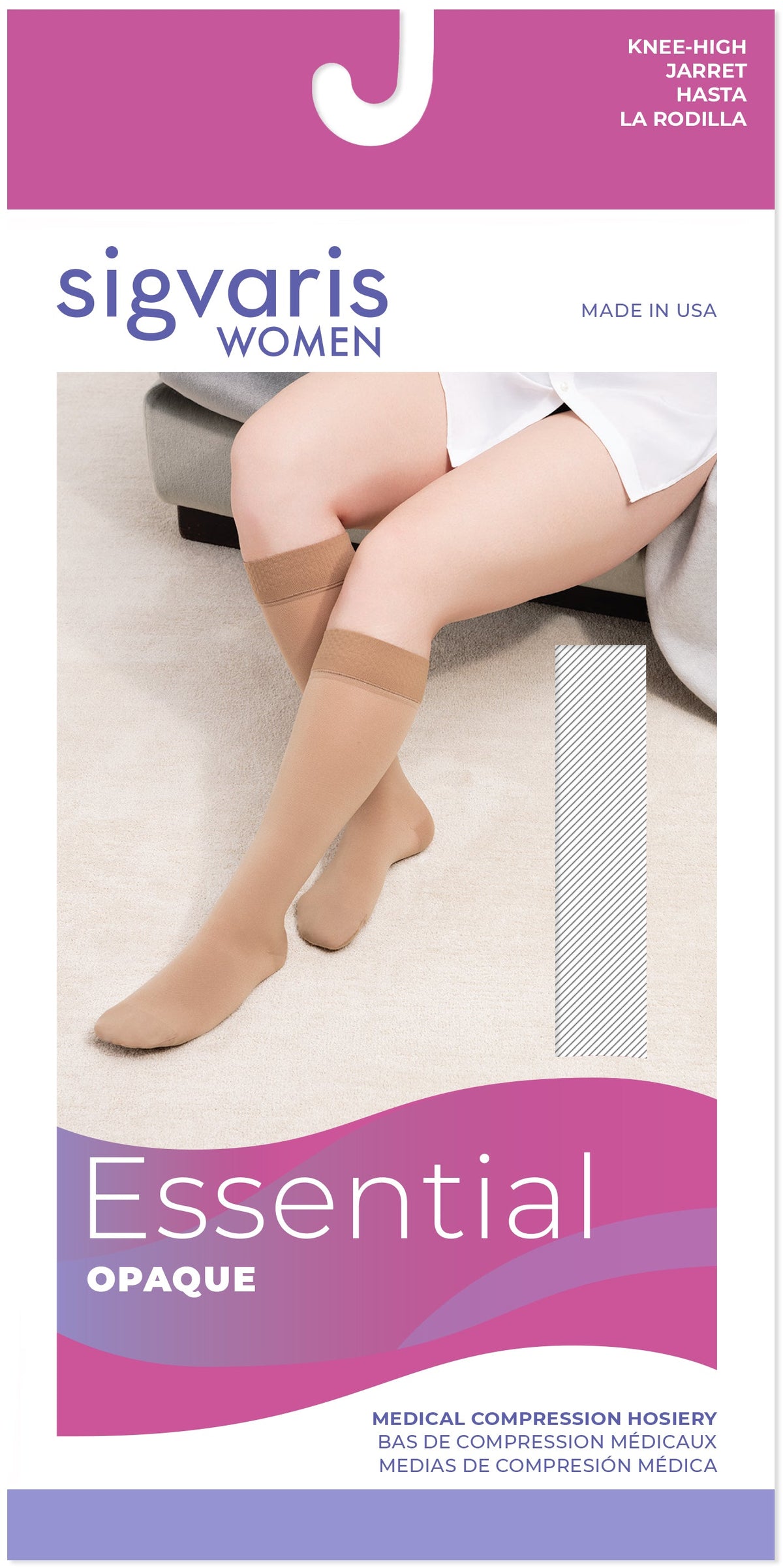 Sigvaris Essential Opaque 20-30 mmHg Knee High Closed Toe for Women