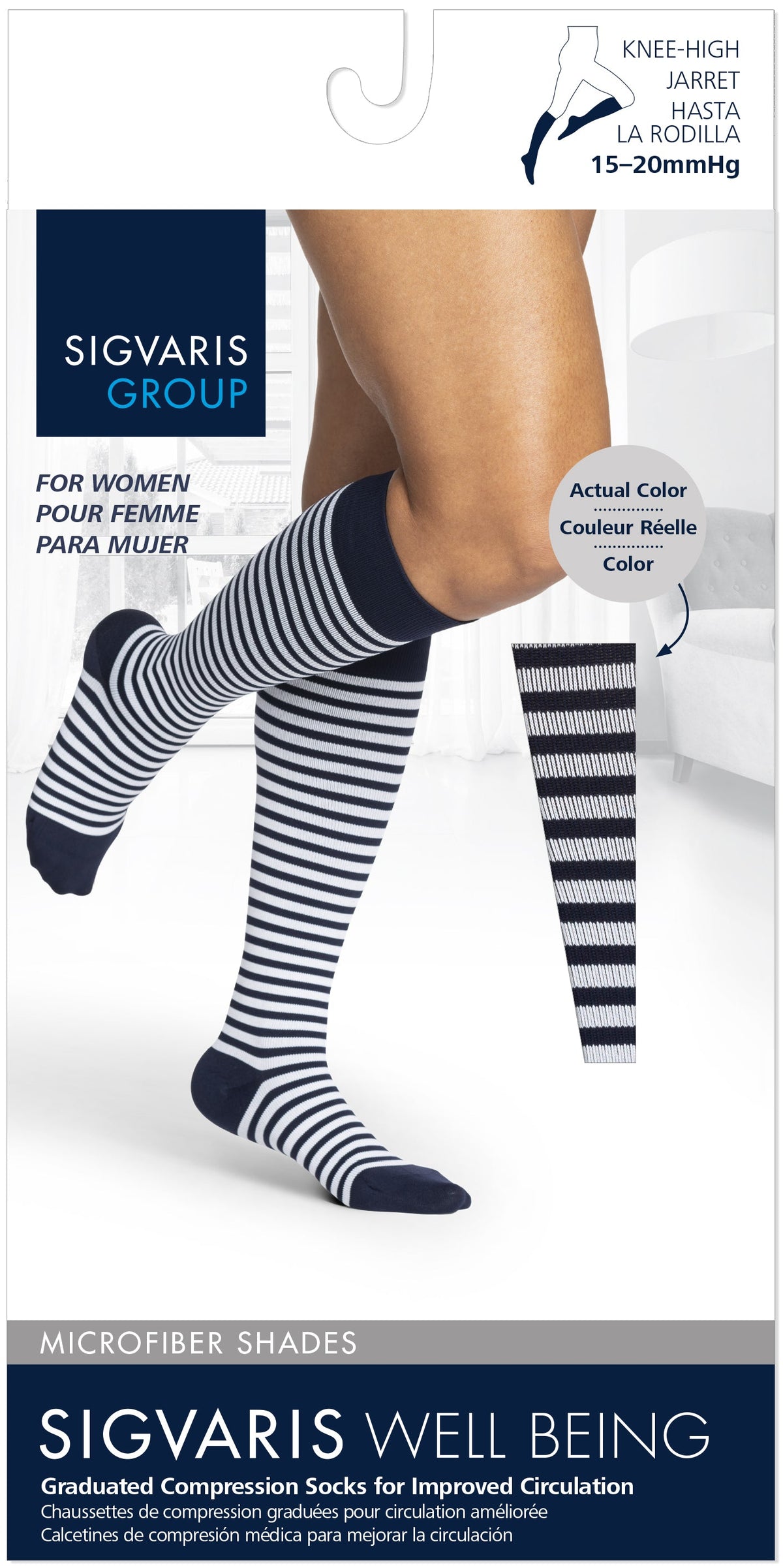 Sigvaris Microfiber Shades 15-20 mmHg Knee High Closed Toe for Women