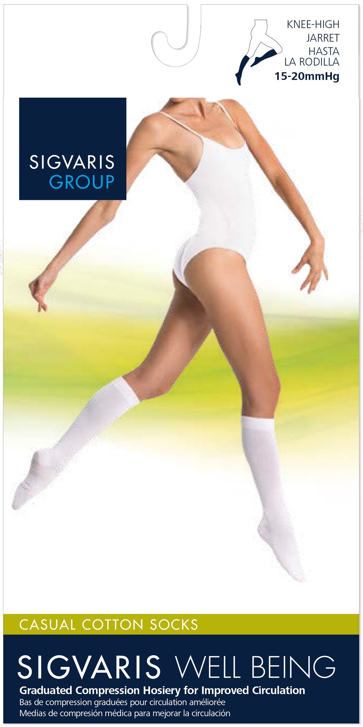 Sigvaris Casual Cotton 15-20 mmHg Knee High Closed Toe for Women