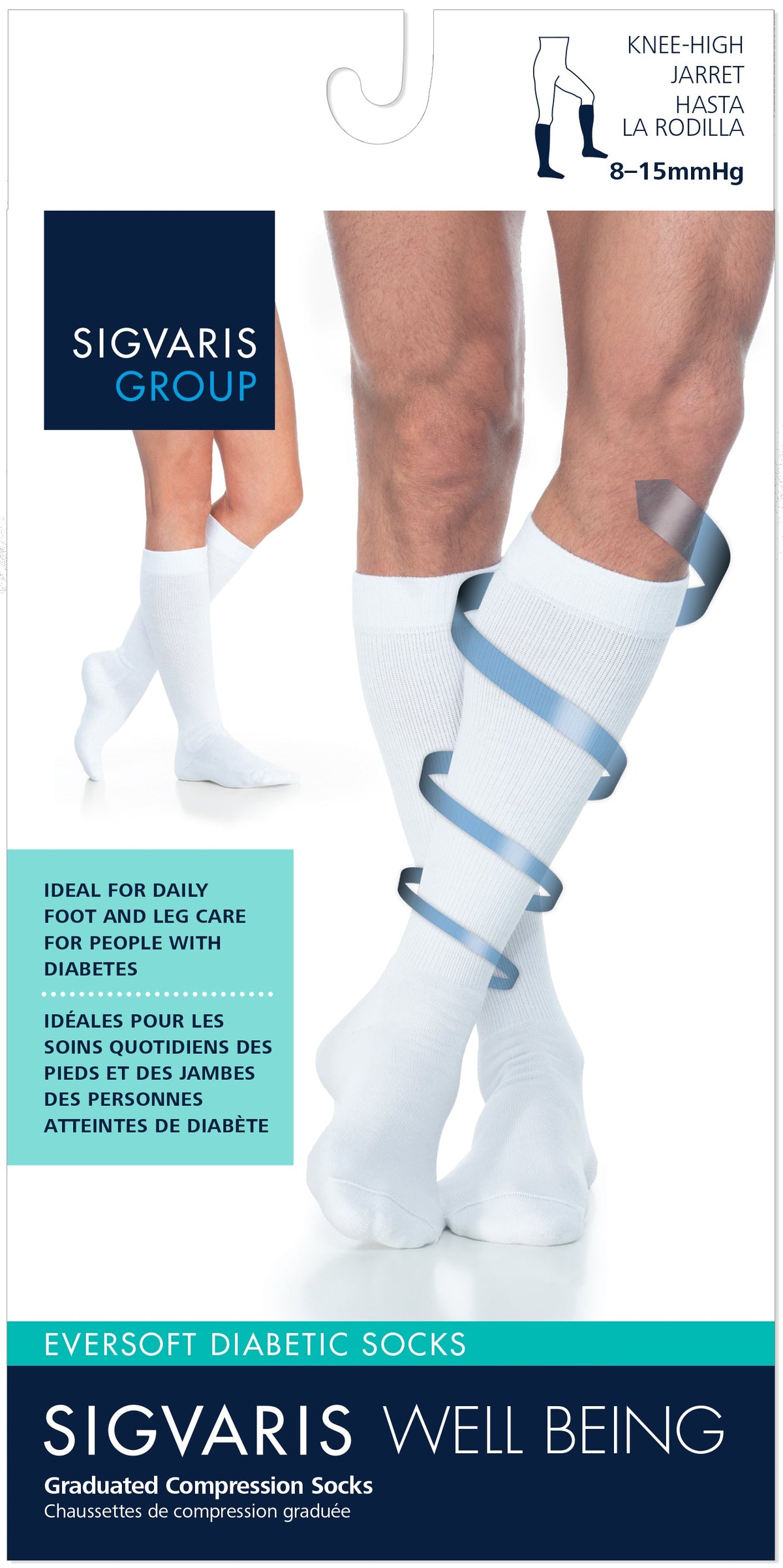 Sigvaris Eversoft Diabetic 8-15 mmHg Knee High Closed Toe for Men