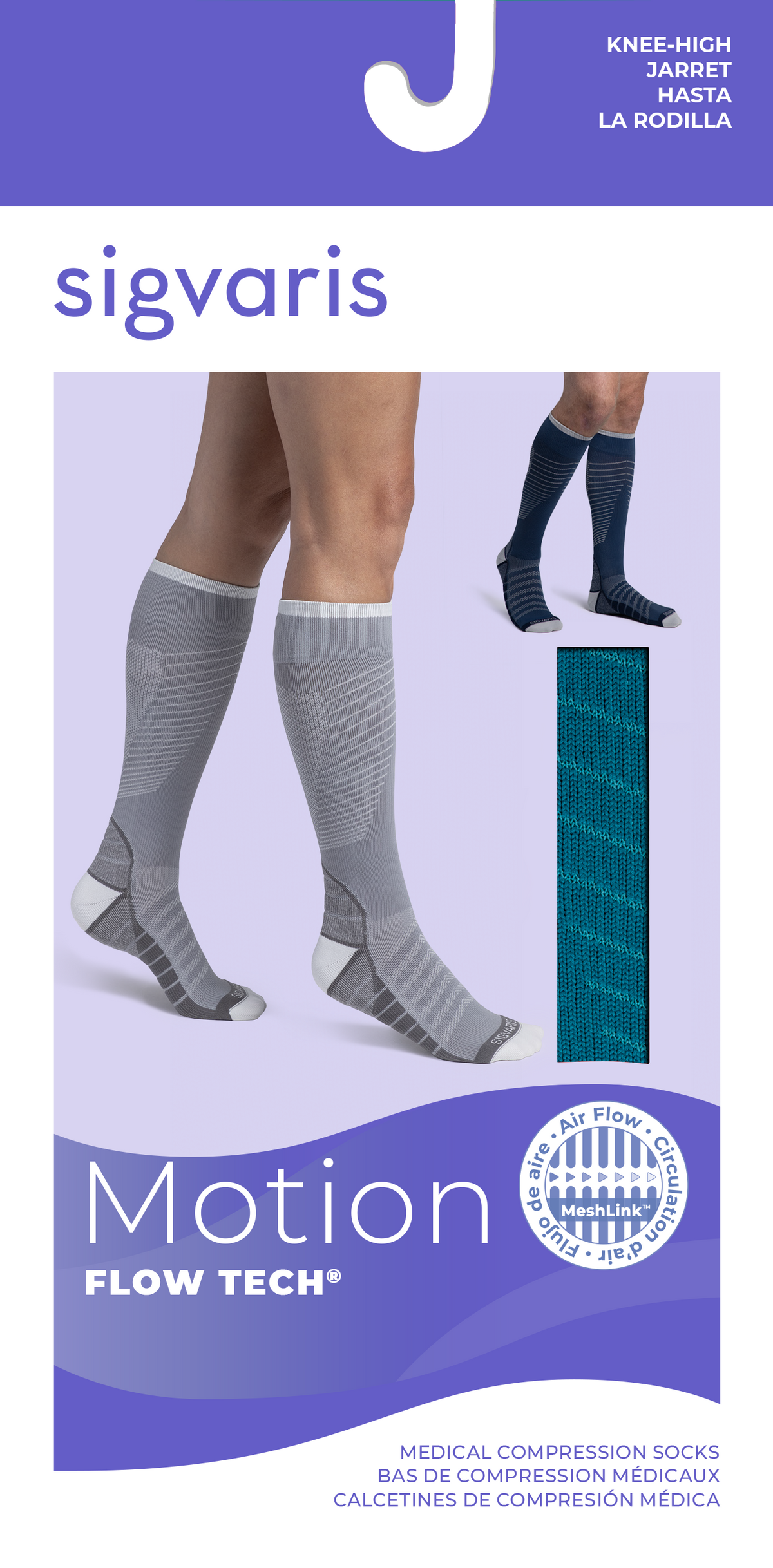 Sigvaris Motion Flow Tech 20-30 mmHg Knee High Closed Toe for Women