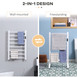 8-Bar Heated Towel Warmer Rack with Built-in Timer and LED Indicators – view 10