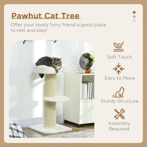 Cat Tree Kitty Tower with Sisal Mat Scratching Post, Cat Bed, Cushion, Perch, 18" x 18" x 36", Brown – view 24