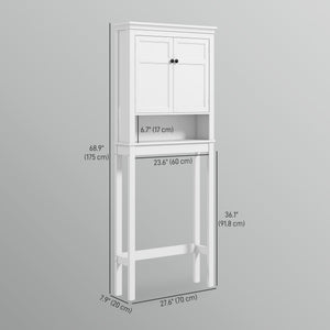 3-Tier Over Toilet Storage Unit Washing Machine Cabinet Dryer Cabinet with Adjustable Shelf for Bathroom, Laundry