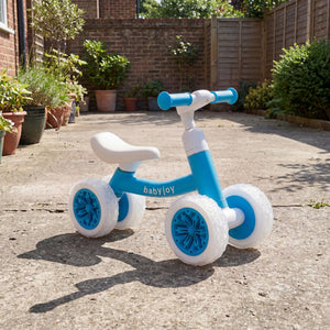 Baby Balance Bike with Adjustable Handlebar and Seat with Lighting Wheels-Blue view 3