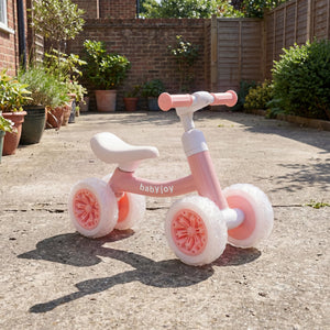 Baby Balance Bike with Adjustable Handlebar and Seat with Lighting Wheels-Pink view 2