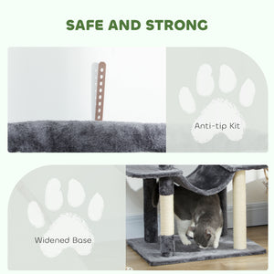 69" Cat Tree, Multi-Level Cat Tower with 2 Condos, Plush Perch and Sisal Scratching Posts, Dark Grey – view 5