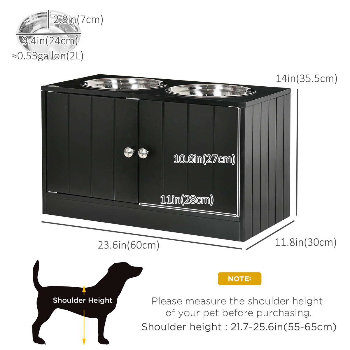 Elevated Dog Bowls for Large Dogs Pet Feeding Station with Stand, Storage – view 2