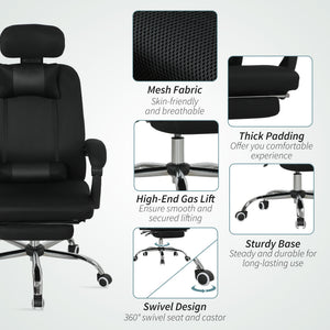 Ergonomic Executive High Back Office Chair with Footrest,Lumbar Support,Grey
