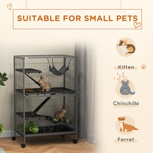 5-Tier Rolling Small Animal Cage, Deluxe Guinea Pig Cage, Ferret Cage for Mink Chinchilla Kitten Rabbit – view 10