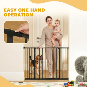 Pressure Fit Dog Gate Pet Barrier for stairs doorway, 29.9''- 42.1'' Width White – view 13