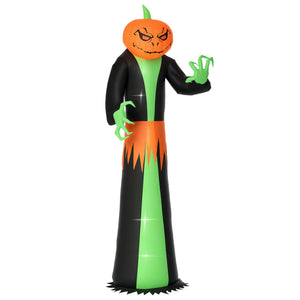 7ft Inflatable Halloween Decoration Pumpkin Reaper, Blow-Up Outdoor LED Yard Display with Lights for Garden, Party, Holiday
