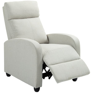 Fabric Recliner Manual Home Theater Seating Single Linen-Touch Sofa Armchair for Living Room, Light Grey – view 4