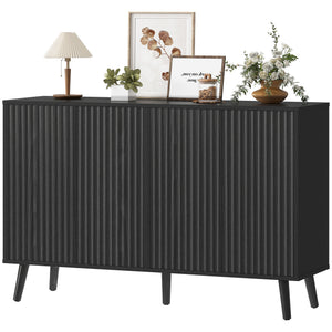 Buffet Cabinet with Storage Modern Fluted Sideboard with Adjustable Shelves Wood Legs for Dining Room – view 8