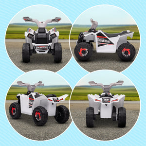 Aosom 6V Quad Kids Electric Car with Wear-resistant Wheels, for Boys and Girls Aged 18-36 Months