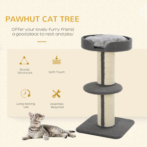 Cat Tree Kitty Tower with Sisal Mat Scratching Post, Cat Bed, Cushion, Perch, 18" x 18" x 36", Brown – view 10