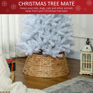 24" Hyacinth Christmas Tree Base Cover, Hand Woven Christmas Tree Collar for Party, Holiday, Home Decoration, Natural