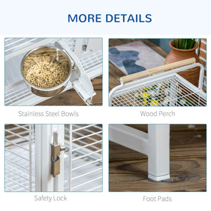 Bird Travel Carrier Cage, Portable Metal Bird Cage for Parrots Conures Cockatiel Parakeets with Stand – view 5