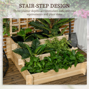 Wooden Elevated Planter Box with Trellis for Climbing Plants, 3 Tier Raised Garden Bed for Garden, Outdoor – view 18