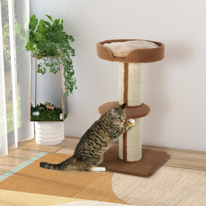 Cat Tree Kitty Tower with Sisal Mat Scratching Post, Cat Bed, Cushion, Perch, 18" x 18" x 36", Brown – view 7
