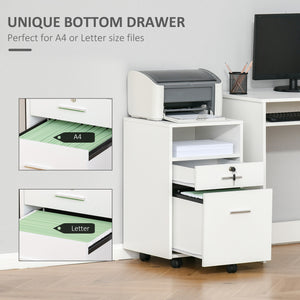 2 Drawer Filing Cabinet with Lock, Vertical File Cabinet with Wheels, Mobile Office Cabinet for A4 – view 8