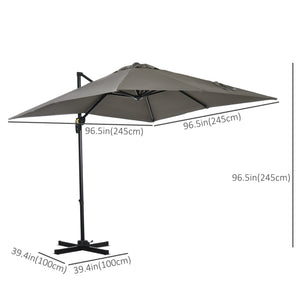 8' x 8' Square Patio Hanging Offset Umbrella with 360° Rotation – view 20