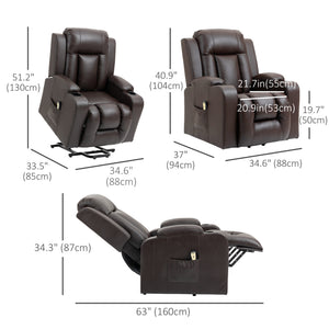 Power Lift Recliner Chair for Elderly, PU Leather Electric Recliner Chair with Footrest, Remote Control – view 9