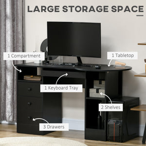 Computer Desk with Storage, Home Office Laptop Table with Shelves and Drawers – view 4