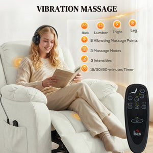 Massage Recliner Chair with Quiet Brushless Motor Pet-Friendly Fabric Power Recliner with 2 Memory – view 11