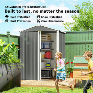 4.5 x 3ft Outdoor Storage Shed, Waterproof Metal Garden Shed with Lockable Door for Backyard, Patio, Lawn – view 10