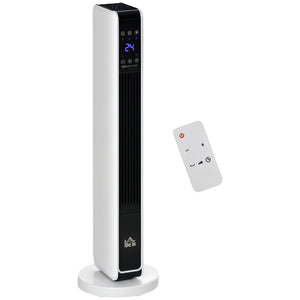 Ceramic Tower Heater, Oscillating Space Heater with Remote Control, Timer, Tip-Over & Overheat Protect, 750W/1500W
