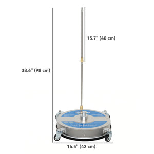 16" Pressure Washer Surface Cleaner with 4 Wheels, Stainless Steel Power Washer Surface Cleaner with 1/4" – view 2