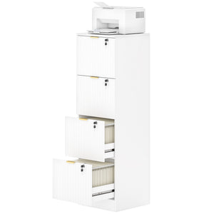 Lockable Filing Cabinet with 2 Fluted Drawers, File Cabinet with Adjustable Hanging Rails for A4 Letter – view 36